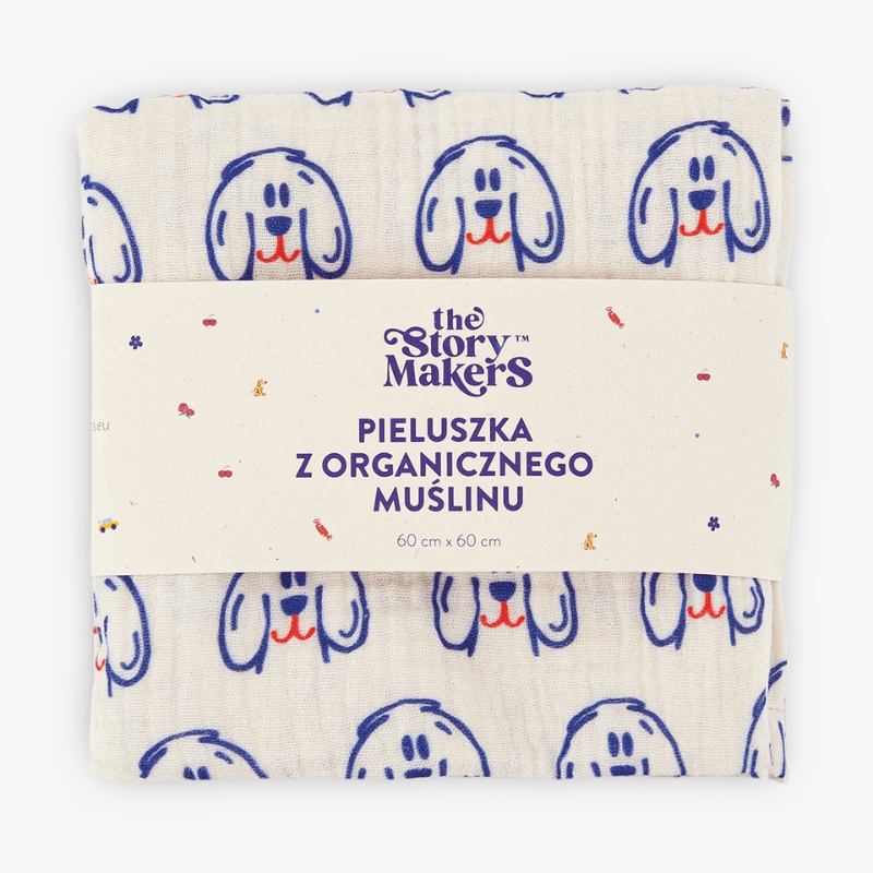 Otulacz muślinowy - Dog with a smile / The Story Makers