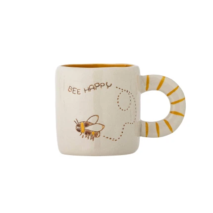 Dziecięcy kubek z kamionki Cloudy - Bee Happy / Bloomingville Mini