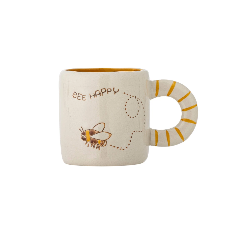 Dziecięcy kubek z kamionki Cloudy - Bee Happy / Bloomingville Mini