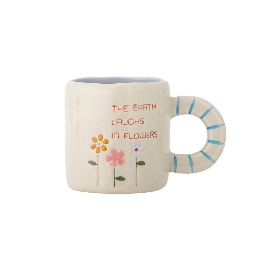 Dziecięcy kubek z kamionki Cloudy - The earth laughs in flowers / Bloomingville Mini