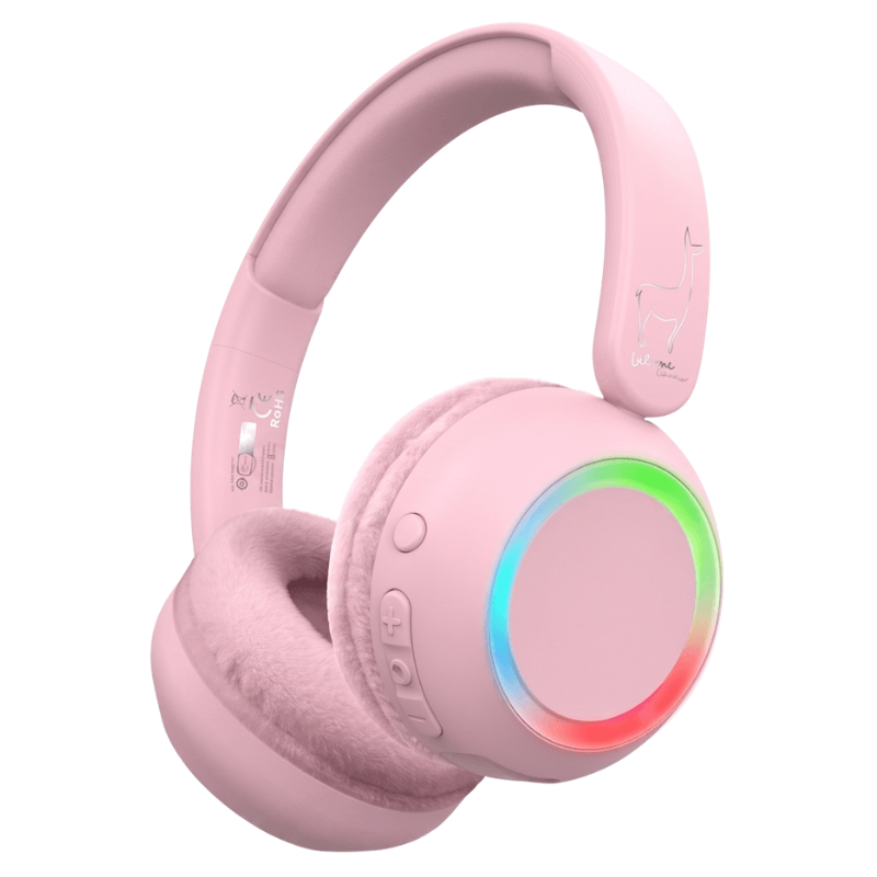 Bezprzewodowe słuchawki z podświetleniem dla dzieci i nastolatków - Różowy / LaLarma