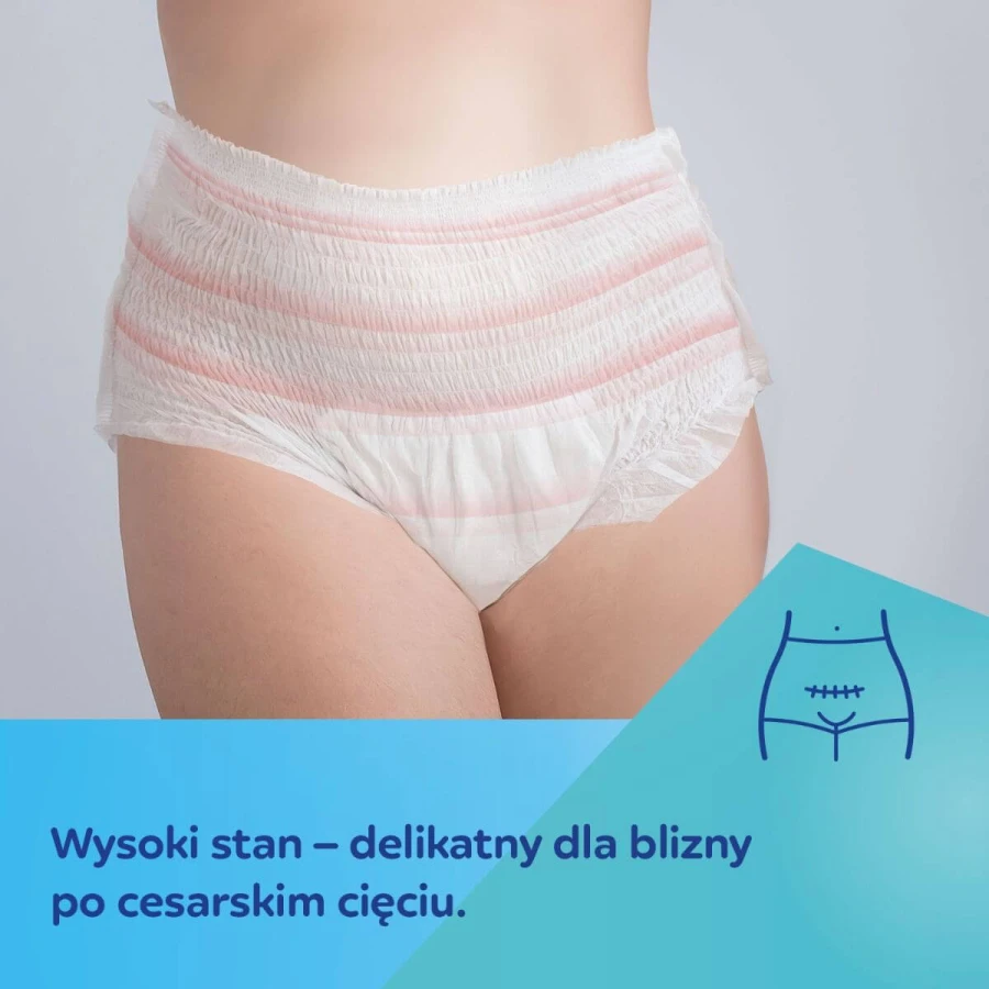 Oddychające i ultrachłonne jednorazowe majtki 2w1 z podkładem poporodowym, 5szt. / Canpol babies