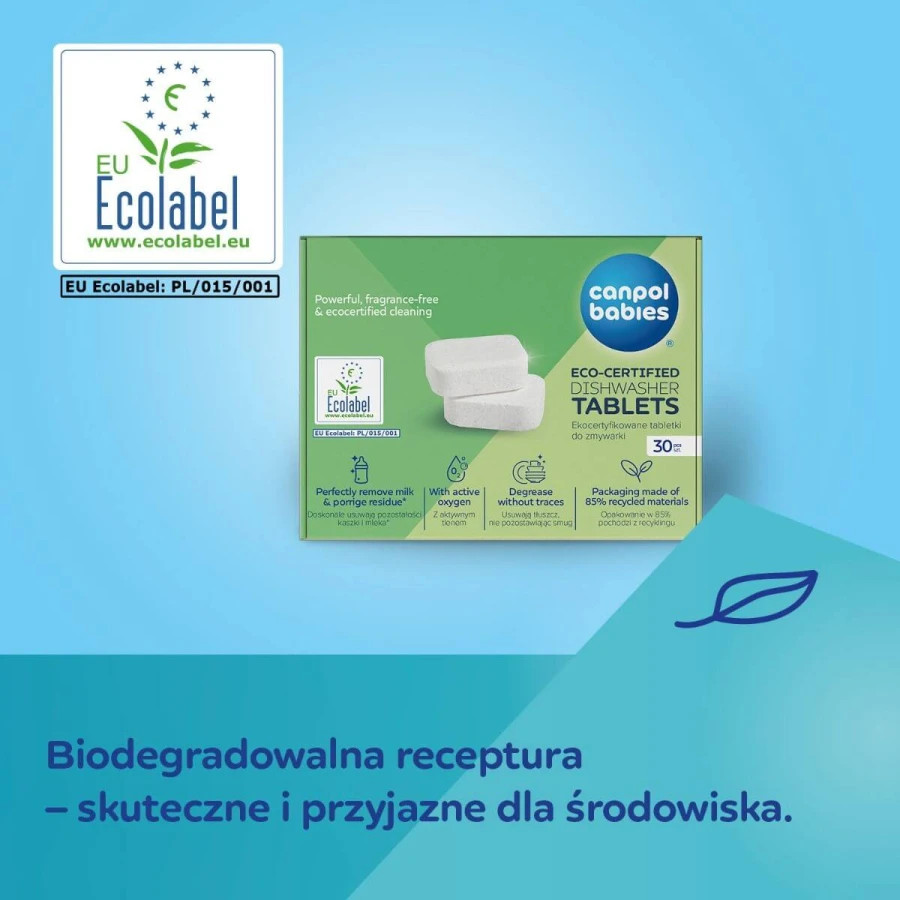 Ekocertyfikowane tabletki do zmywarki 30 szt. / Canpol babies