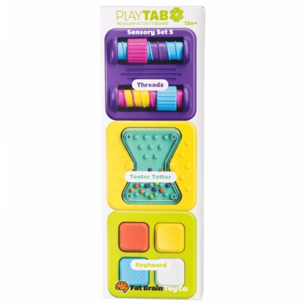 PlayTab Sensoryczne Kwadraty - Zestaw 5 z Nakrętkami / Fat Brain Toys