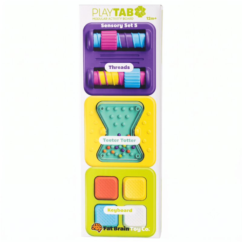 PlayTab Sensoryczne Kwadraty - Zestaw 5 z Nakrętkami / Fat Brain Toys