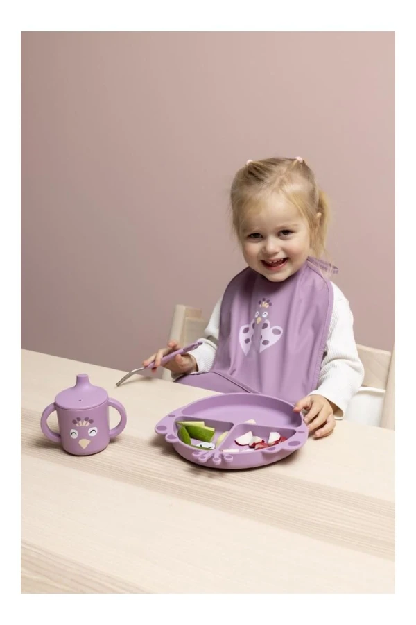 Silikonowy zestaw sztućców Paw, 3szt. / Trixie