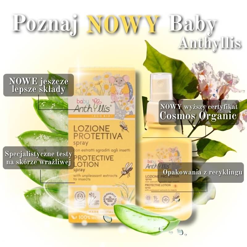 Bio Spray ochronny dla dzieci z ekstraktem z katalapy, nieprzyjemnym dla komarów, owadów, 100 ml / Baby Anthyllis