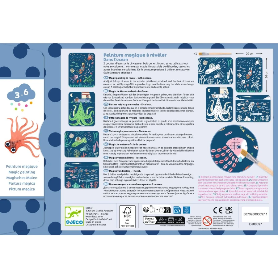 Kolorowanki z ukrytymi farbkami OCEAN / Djeco