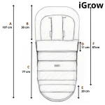 Regulowany śpiwór iGrow Scandi 0-36m khaki / Zaffiro