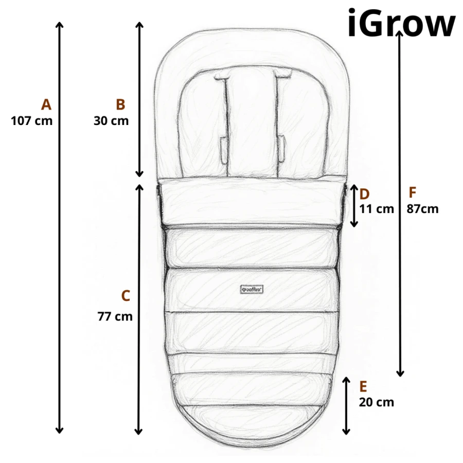Regulowany śpiwór iGrow Aspen 0-36m khaki / Zaffiro