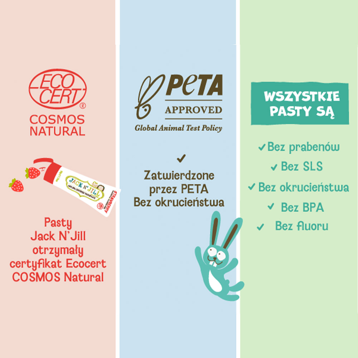 Naturalna Pasta do zębów organiczna malina i Xylitol, 50 g / Jack N'Jill
