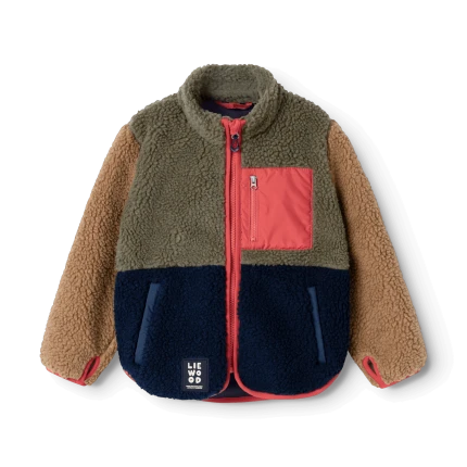 Polarowa kurtka Nolan - Army brown multi mix / Liewood