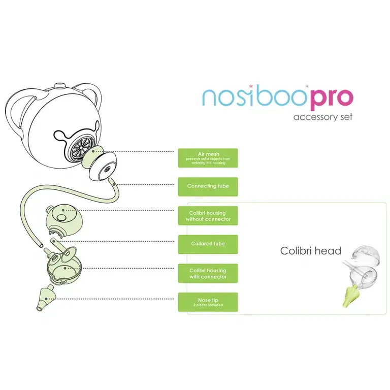 Zestaw akcesoriów do aspiratora Nosiboo Pro - beige / Nosiboo