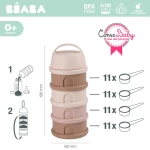 Pojemniki na mleko w proszku 4 komory przeźroczyste - Cotton candy / Beaba