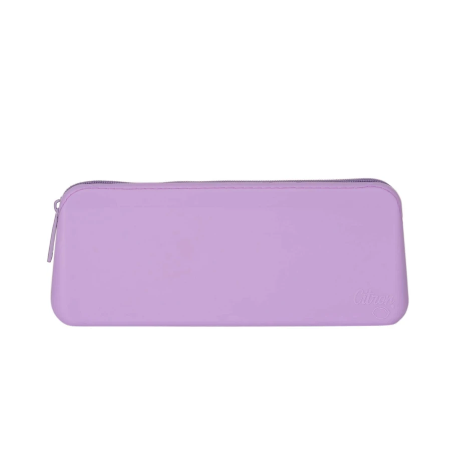 Sztućce ze stali nierdzewnej z etui na zamek - Purple / Citron