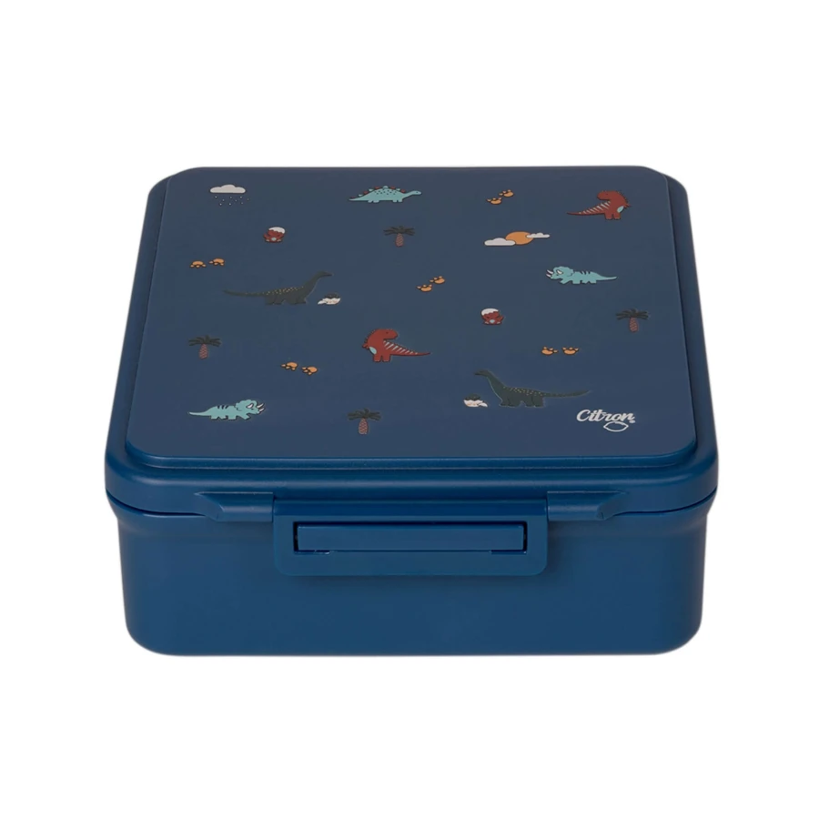 Grand lunch box z termosem - Blue Dino / Citron