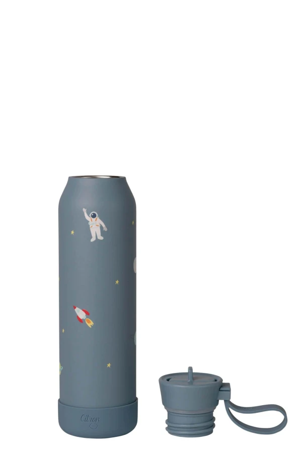 Butelka termiczna ze stali nierdzewnej 350ml - Spaceship Dusty Blue / Citron