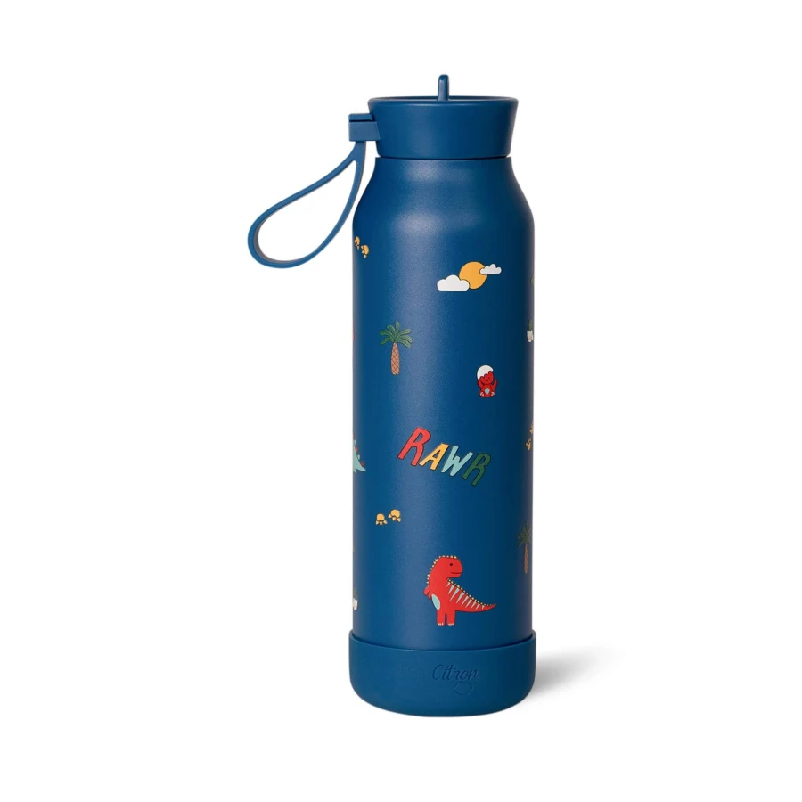Butelka termiczna ze stali nierdzewnej 500ml - Blue Dino / Citron