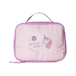 Kwadratowy Lunch Bag, śniadaniówka - Stormy Unicorn / Citron
