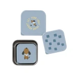 Pojemnik na przekąski snackbox ze stali nierdzewnej 3 szt. Pattern Party blue / Lassig