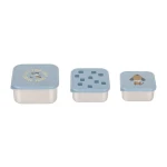 Pojemnik na przekąski snackbox ze stali nierdzewnej 3 szt. Pattern Party blue / Lassig