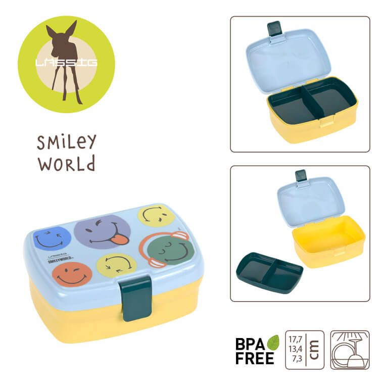 Pojemnik na przekąski snackbox ze stali nierdzewnej 3 szt. Pattern Party blue / Lassig
