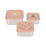Pojemnik na przekąski snackbox ze stali nierdzewnej 3 szt. Pattern Party rose / Lassig