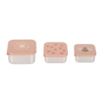 Pojemnik na przekąski snackbox ze stali nierdzewnej 3 szt. Pattern Party rose / Lassig