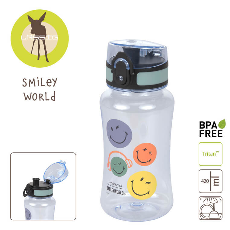 Butelka, bidon tritanowy SmileyWorld® blue, 420ml / Lassig