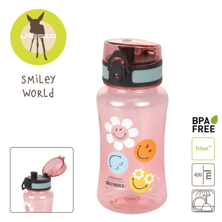 Butelka, bidon tritanowy SmileyWorld® dusty rose, 420ml / Lassig