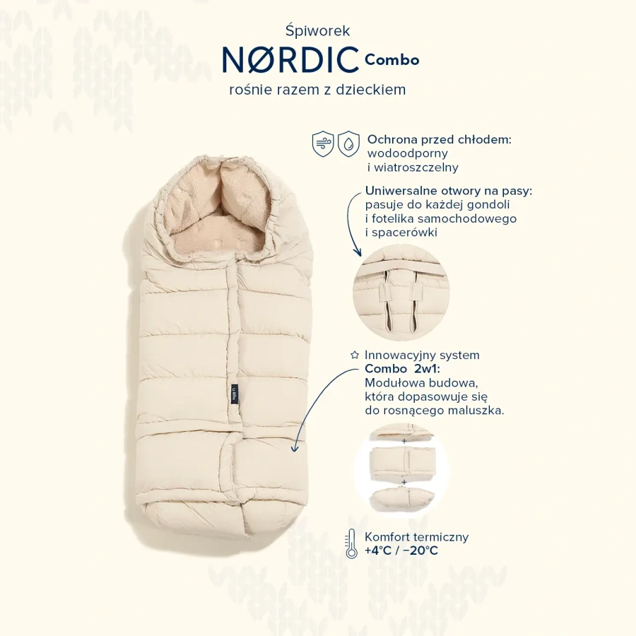 Śpiworek do wózka NORDIC Combo BEIGE / La Millou