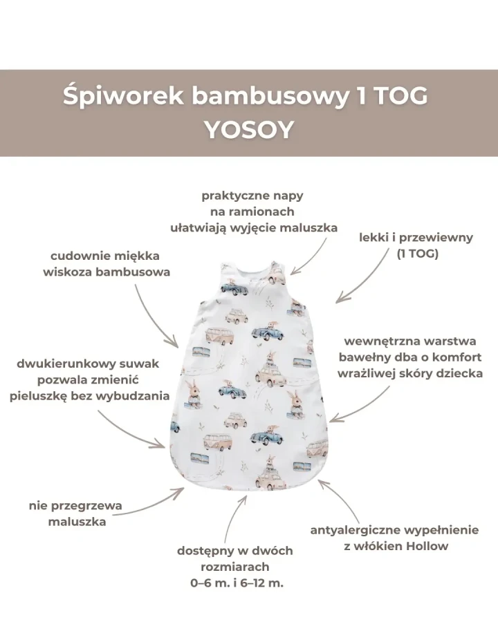 Śpiworek do spania 1 TOG - LITTLE SWAN / YOSOY