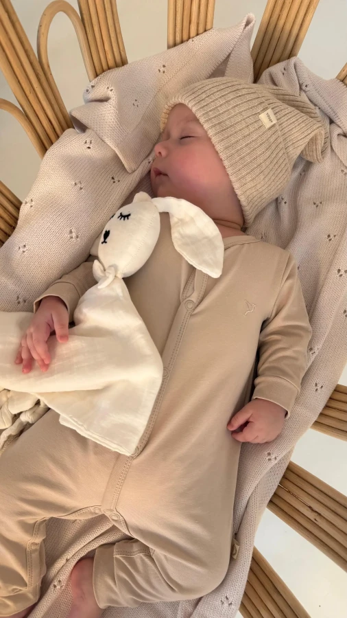 Rampers niemowlęcy z wełny merino - BEIGE / YOSOY