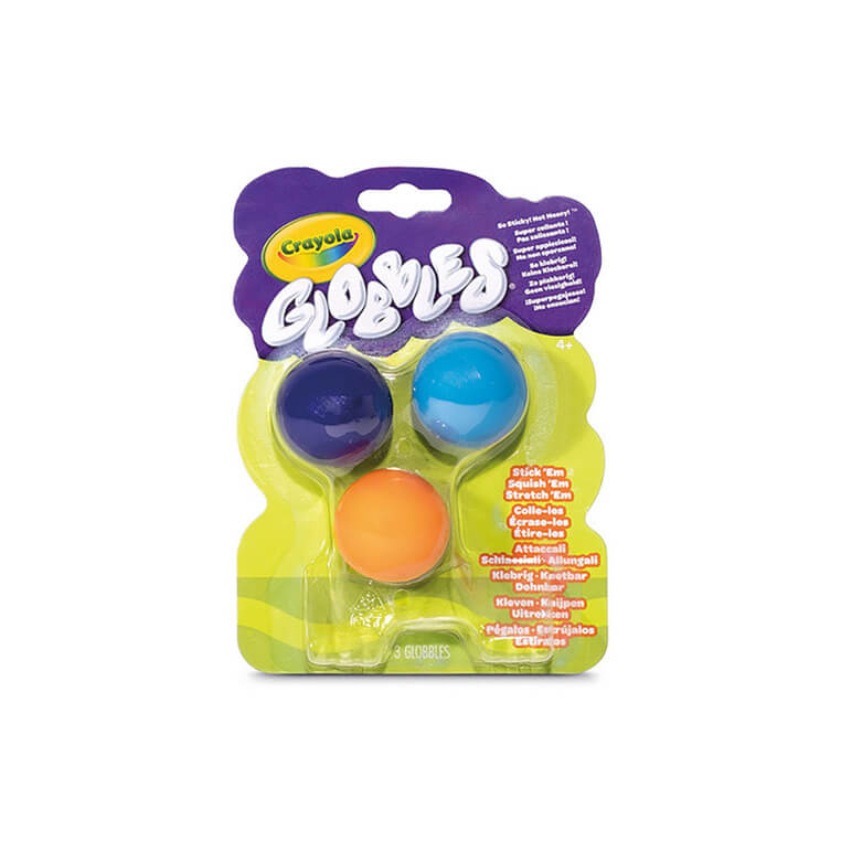 Kulki gniotki antystresowe do rzucania niebrudzące Globbles 3szt. - niebieski, fioletowy, pomarańczowy, 3+ / Crayola