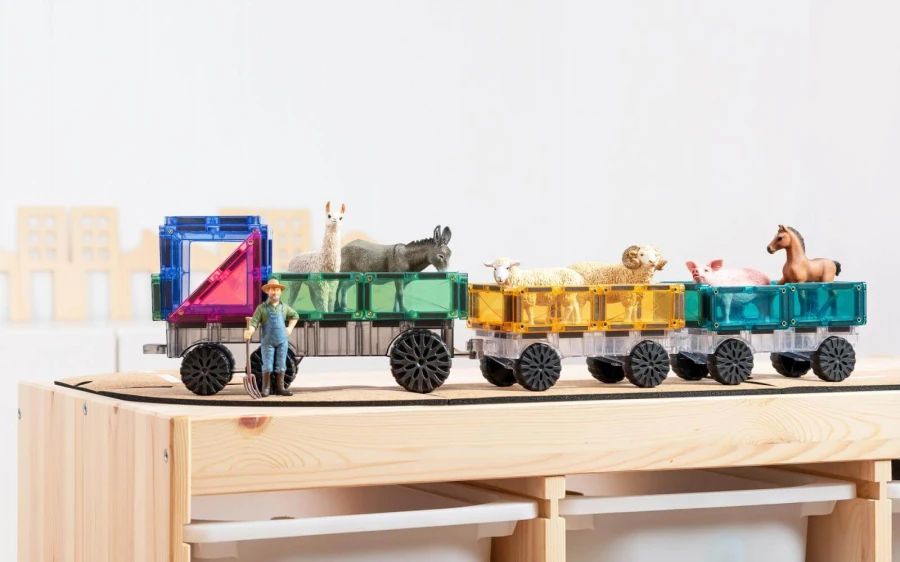 Klocki magnetyczne Pastel Transport Pack 50 el. / Connetix