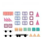 Klocki magnetyczne Pastel Transport Pack 50 el. / Connetix