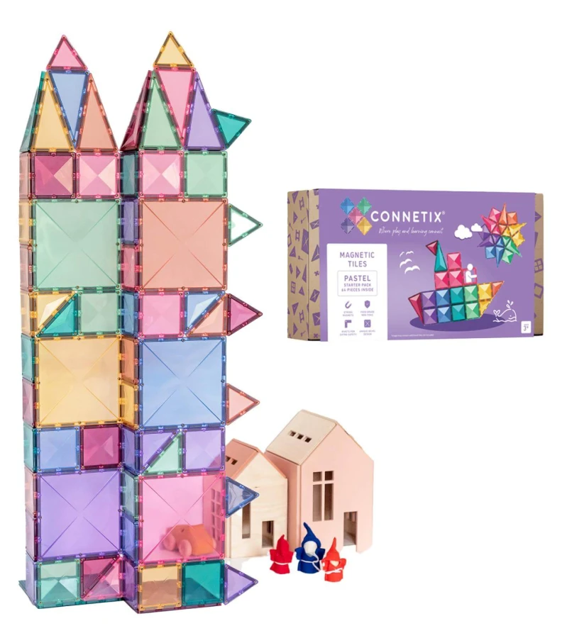 Klocki magnetyczne Pastel Starter Pack 64 el. / Connetix