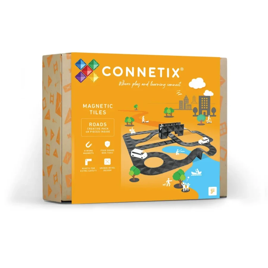 Klocki magnetyczne drogi Creative Roads Pack 48 el. / Connetix