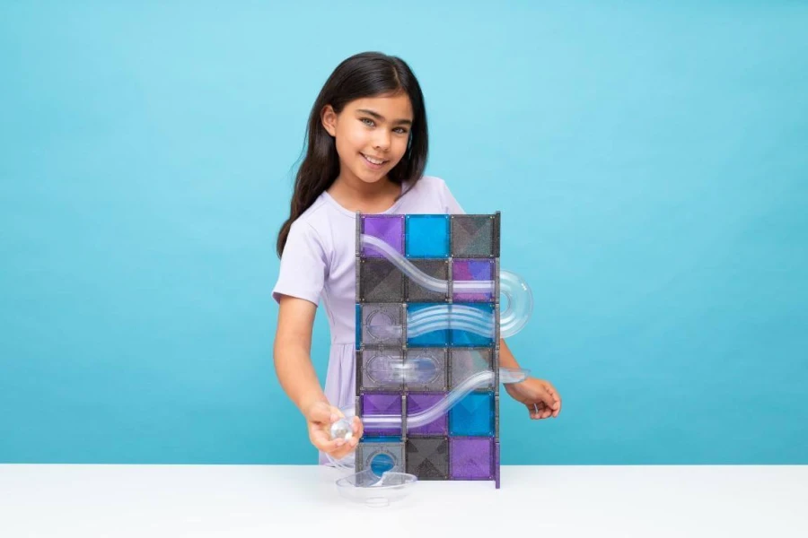 Klocki magnetyczne kulodrom Ball Run Galaxy Pack 61 el. / Connetix