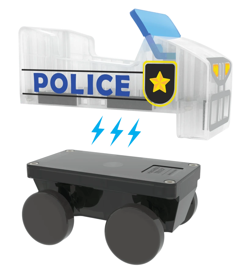 USZKODZONE OPAKOWANIE: Klocki magnetyczne Patrol Policji 20 el. / Magna-Tiles