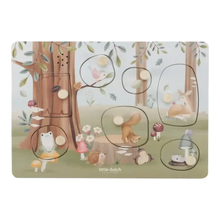 USZKODZONE OPAKOWANIE: Puzzle dźwiękowe Forest Friends FSC / Little Dutch