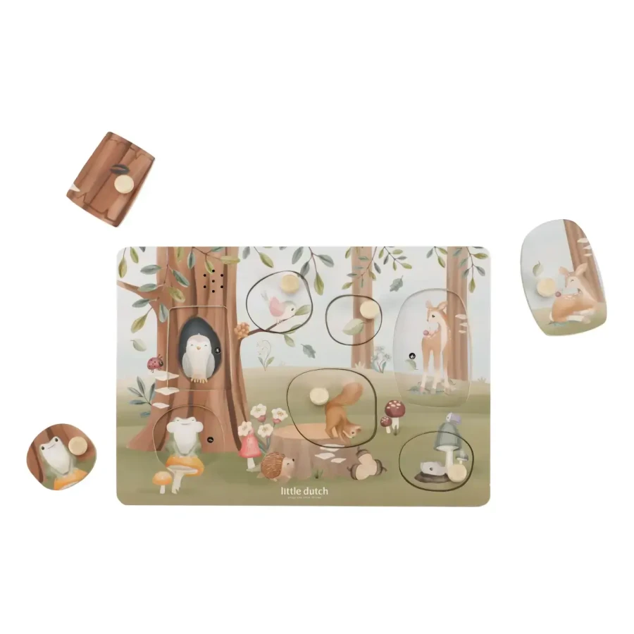 USZKODZONE OPAKOWANIE: Puzzle dźwiękowe Forest Friends FSC / Little Dutch