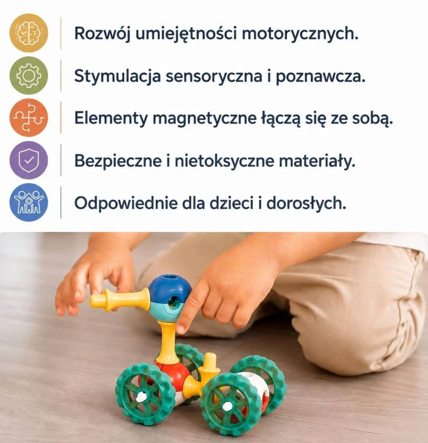 Magnetyczne klocki konstrukcyjne 3D - Primary Universe, 30 elementów / KUB Planet