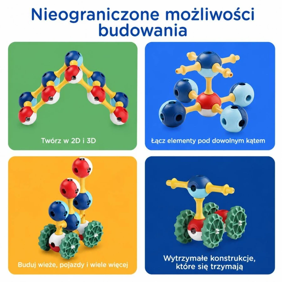 Magnetyczne klocki konstrukcyjne 3D - Primary Universe, 30 elementów / KUB Planet