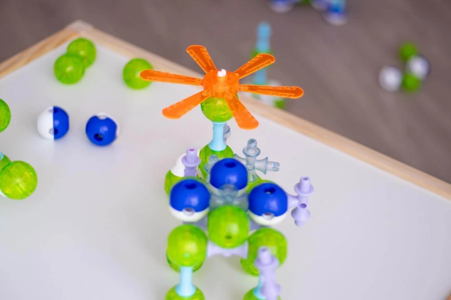 Magnetyczne klocki konstrukcyjne 3D - Astral Neon, 100 elementów / KUB Planet