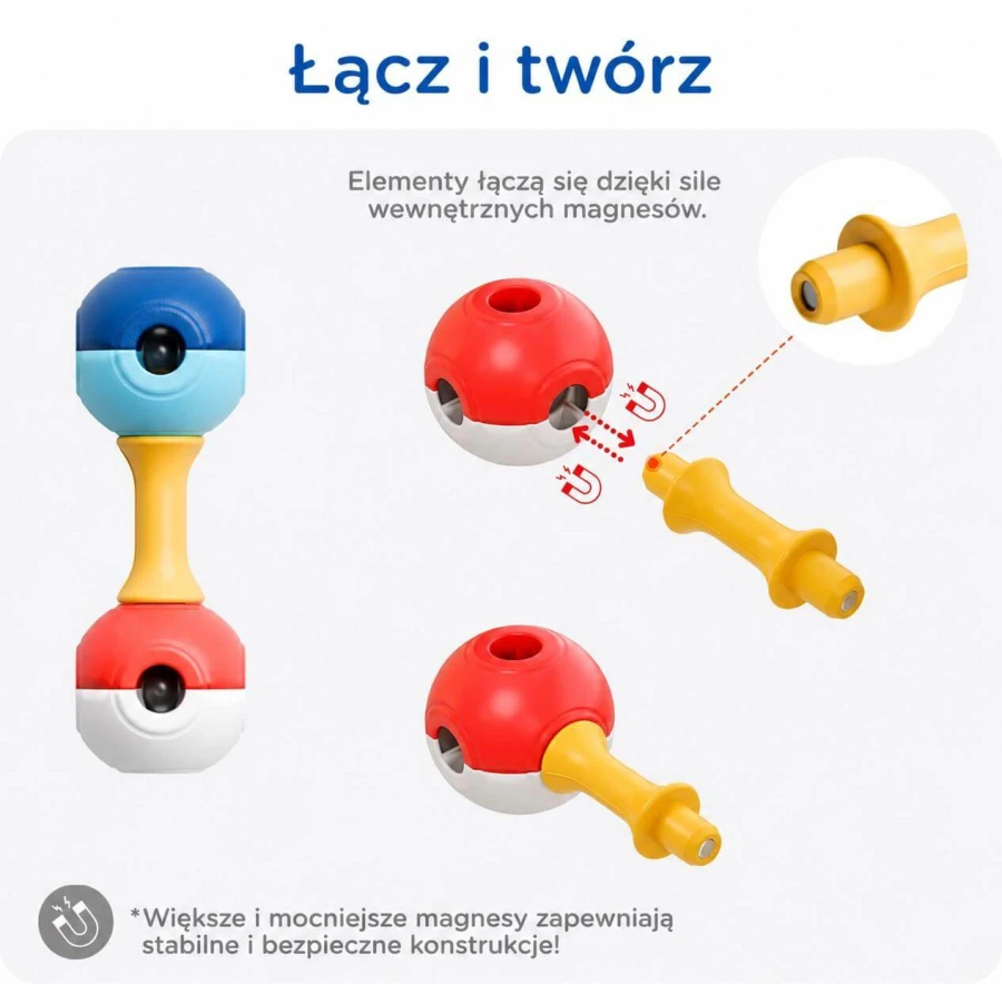 Magnetyczne klocki konstrukcyjne 3D - Education Pack, 70 elementów / KUB Planet