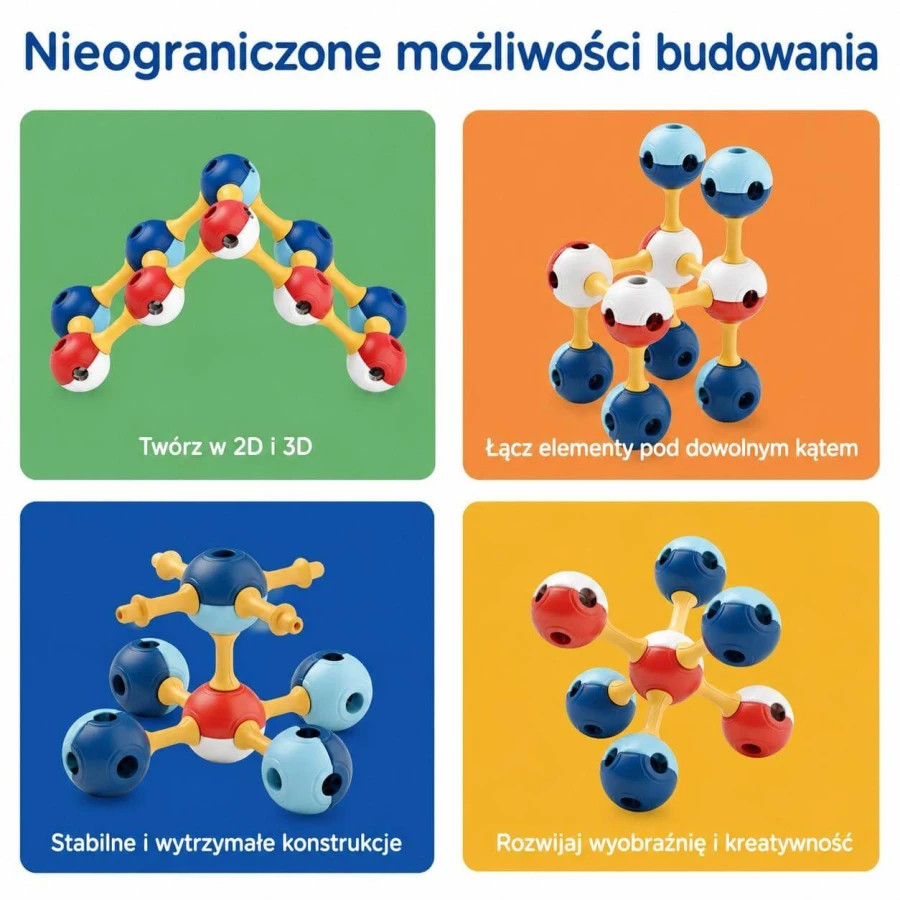 Magnetyczne klocki konstrukcyjne 3D - Education Pack XXL, 150 elementów / KUB Planet