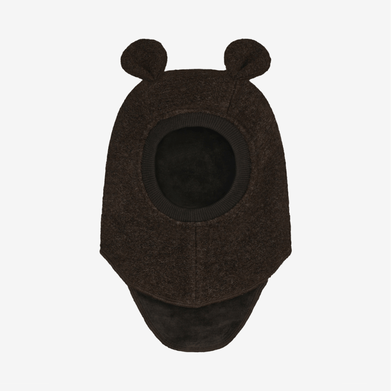 Kominiarka z uszkami misia - Dark Brown Melange / HUTTEliHUT