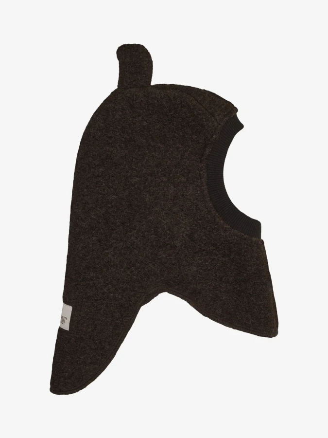 Kominiarka z uszkami misia - Dark Brown Melange / HUTTEliHUT