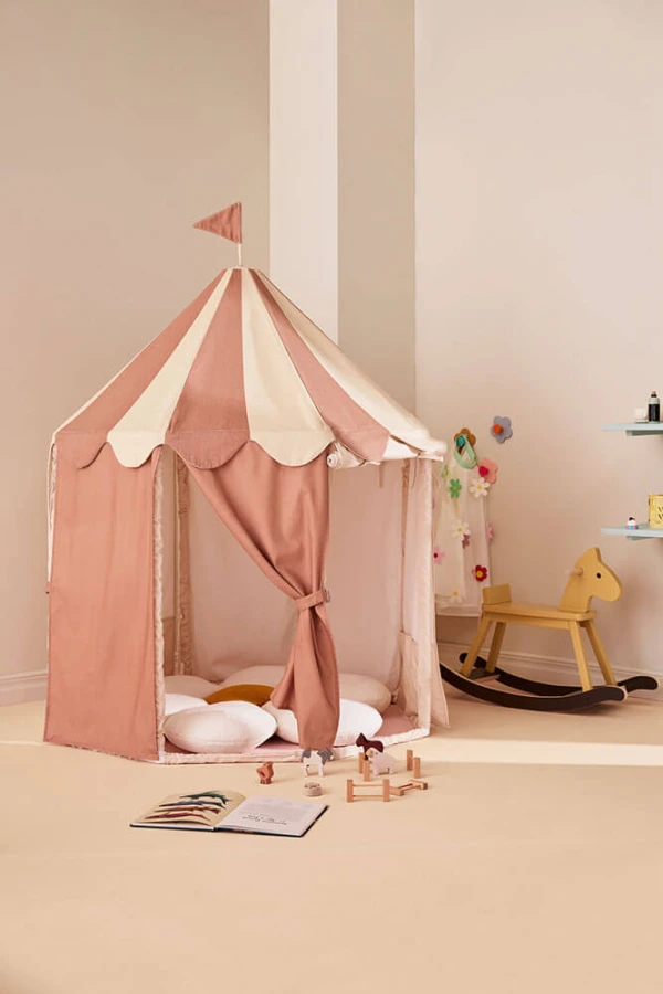 Namiot, pawilon w paski - dusty brown / Kids Concept